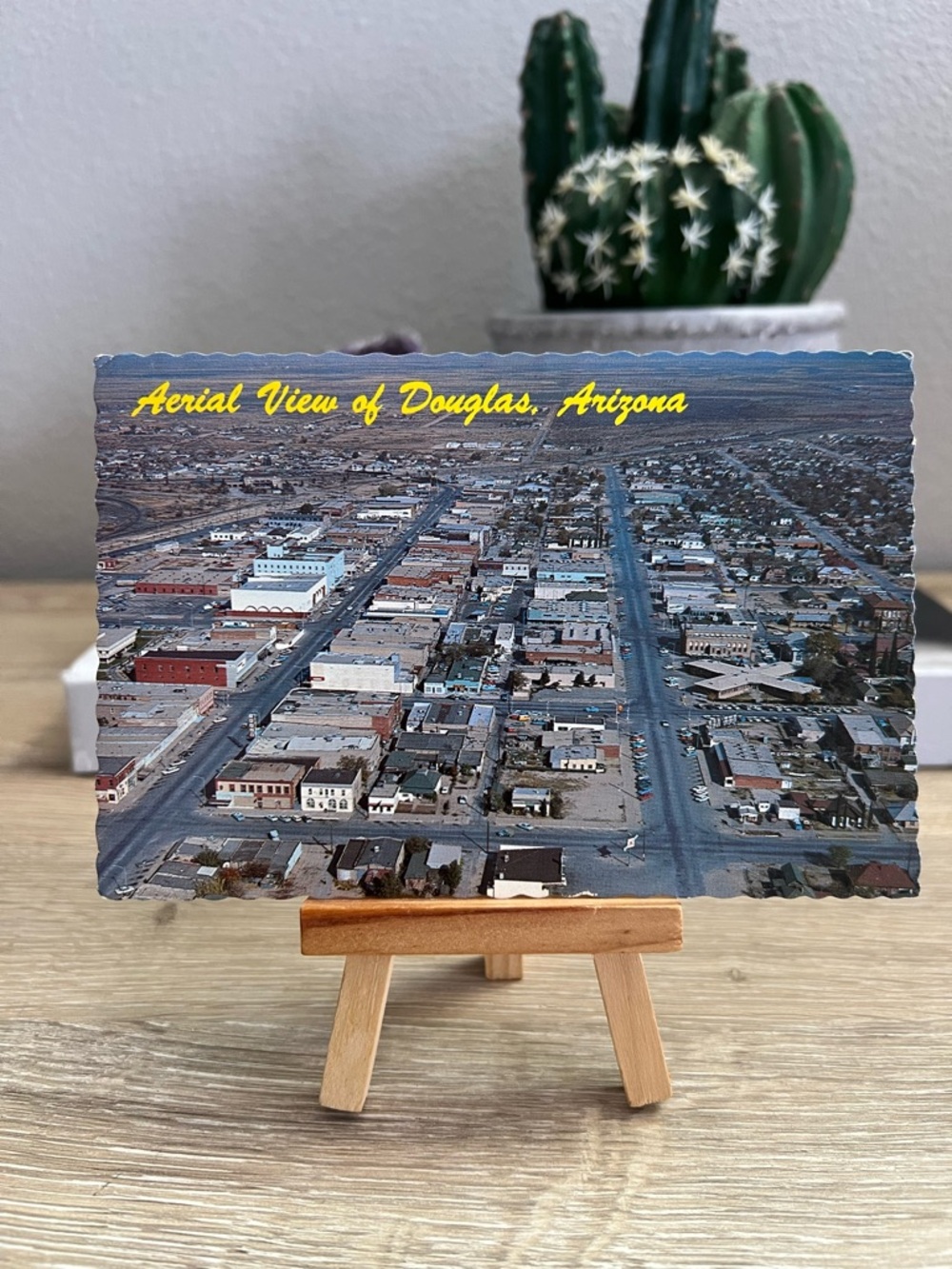Vintage Douglas Arizona Aerial View Postcard Border Town Agua Prieta Petley